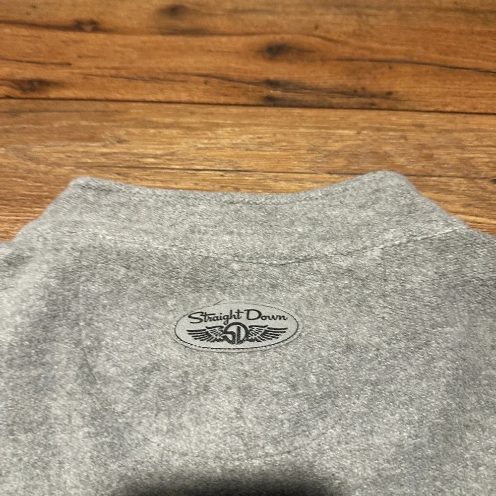 Straight Down Grey Fleece Henley Pullover Mens XXXL Made in USA